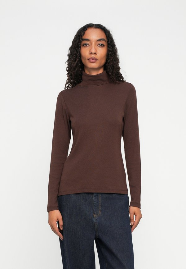 TOM TAILOR ROLLNECK - Long sleeved top - dark pecan brown