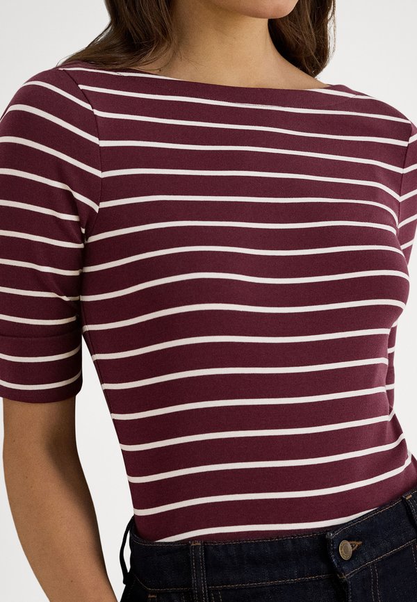 Lauren Ralph Lauren Petite STRIPED STRETCH COTTON BOATNECK TEE