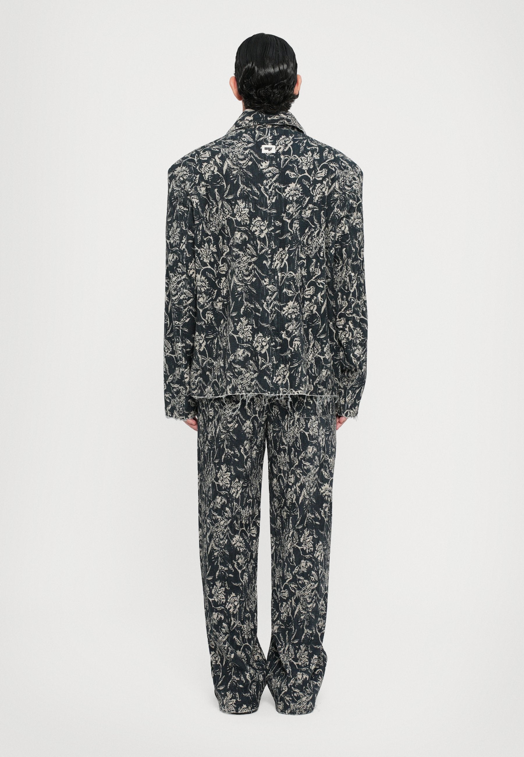 Dhruv Kapoor PLEATED TEXTURED AJRAKH JACKET