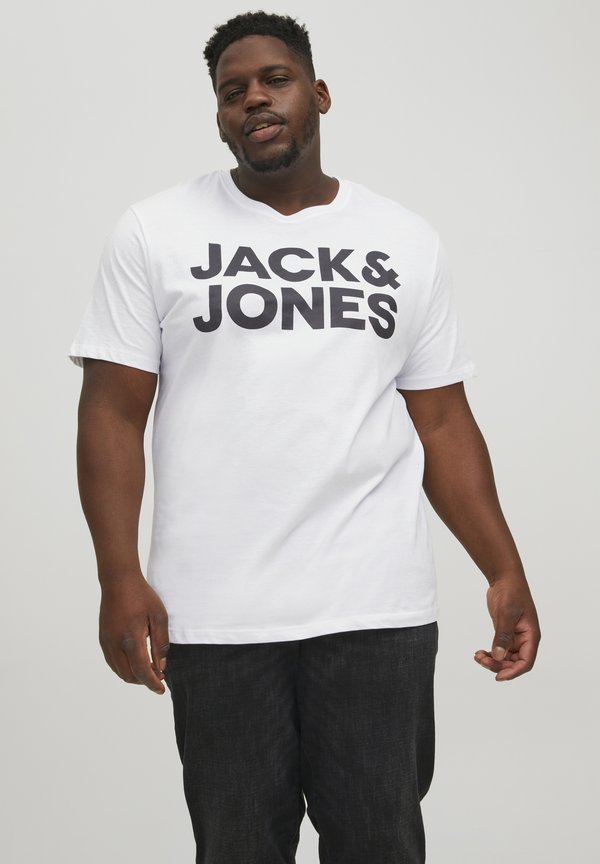 Jack & Jones JJECORP LOGO TEE O NECK - Print T-shirt - white print large print/black