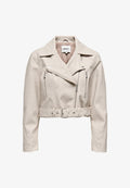 ONLY Leather ONLPAULINE Leather - Faux leather jacket - beige
