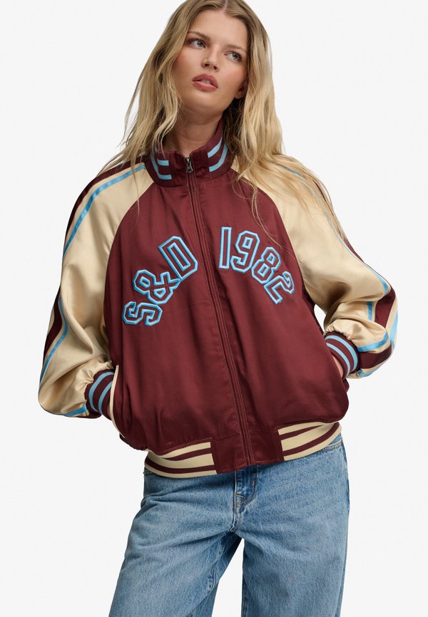 Superdry & Co SUPERDRY SUIKA TRACK JACKET.. - Zip-up sweatshirt - andorra burgundy multi