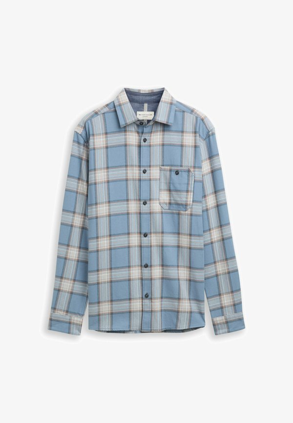 TOM TAILOR COMFORT FIT  MIT KAROMUSTER - Shirt - light blue white check