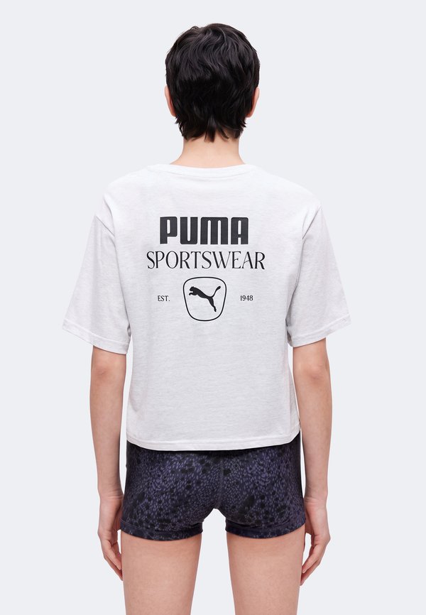 Puma CLASS RELAXED GRAPHIC TEE - Print T-shirt - white glow heather