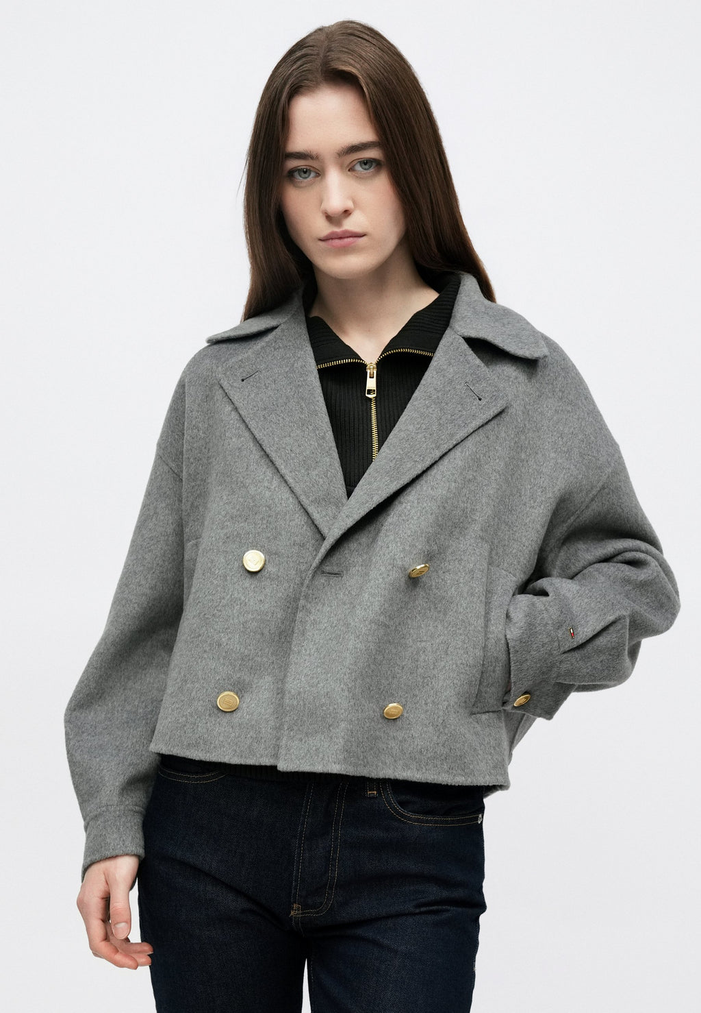 WOOL BLEND DOUBLE BREASTED PEACOAT Media 5