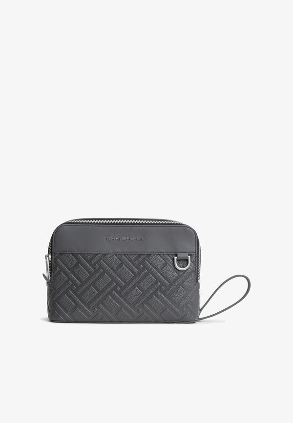 Tommy Hilfiger FLAG POUCH UNISEX - Clutch - dark grey