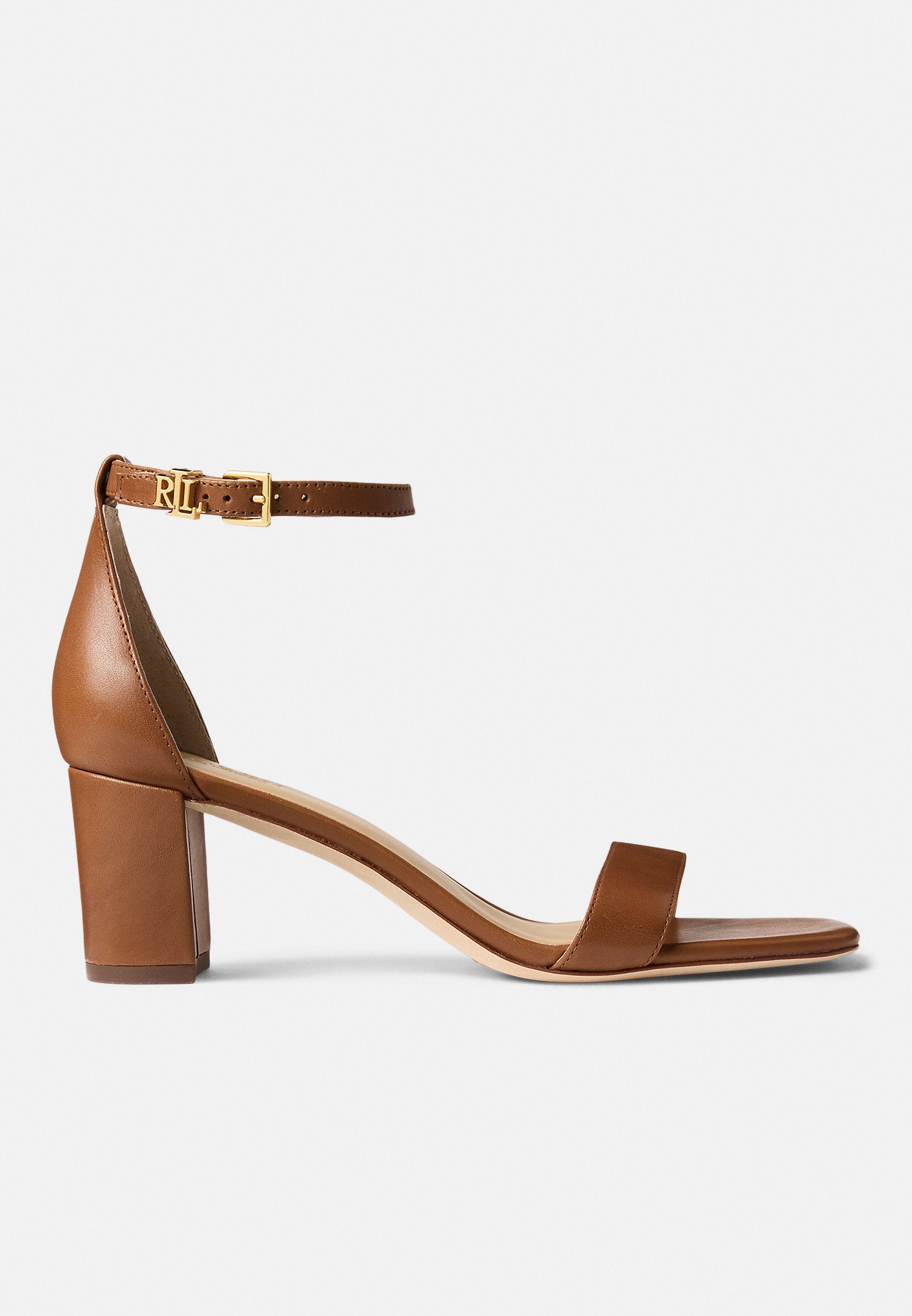 Lauren Ralph Lauren LOGAN BURNISHED LEATHER SANDAL