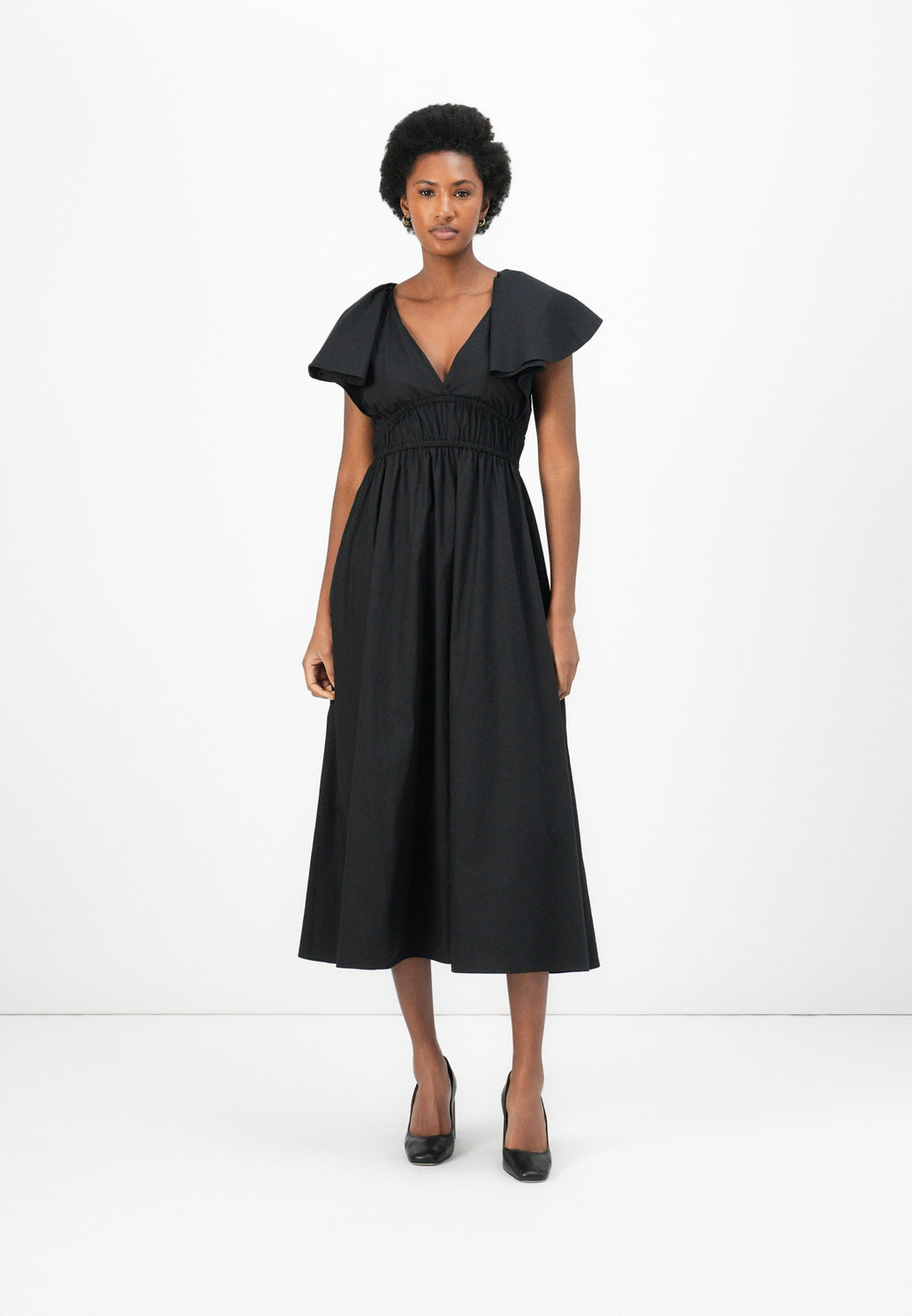 FRILLED SLEEVE MIDI DRESS Media 3
