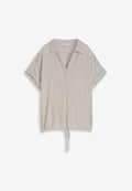 TOM TAILOR TOM TAILOR BLUSEN & SHIRTS LOOSE FIT BLUSE MIT STREIFENMUSTER - Blouse - taupe grey white stripe