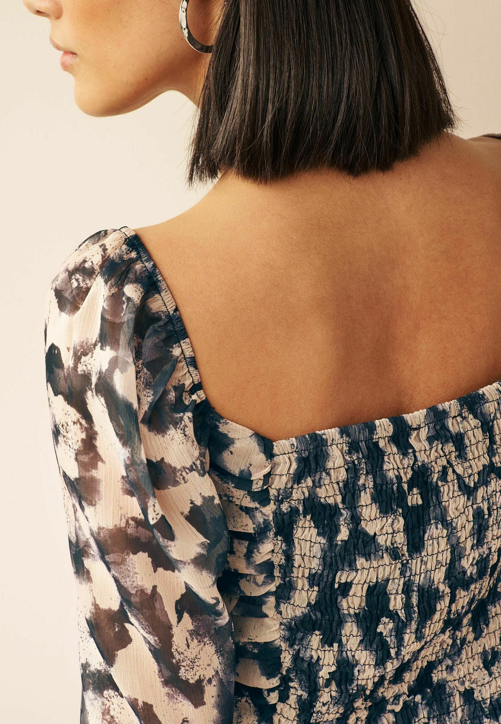 Next RUCHED LONG SLEEVE GEORGETTE TOP