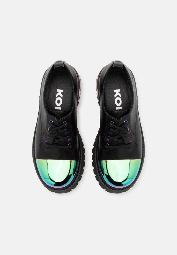 Koi Footwear SHELOB RAINBOW METAL TOE CAP LACE UP SHOES