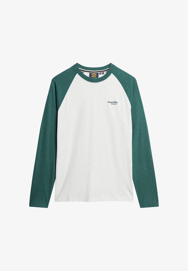 Superdry & Co ESSENTIAL BASEBALL - Long sleeved top - glacier grey marl buck green marl