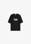 Bershka SHORT SLEEVE - PLUSH  - Print T-shirt - black