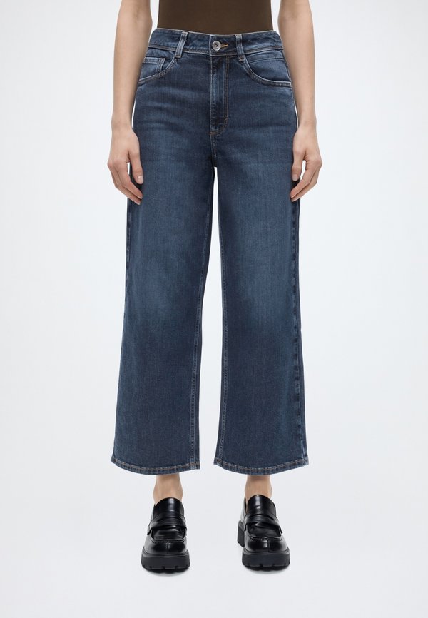 TOM TAILOR TTNELMA CULOTTE FIT - Straight leg jeans - mid stone bright blue denim