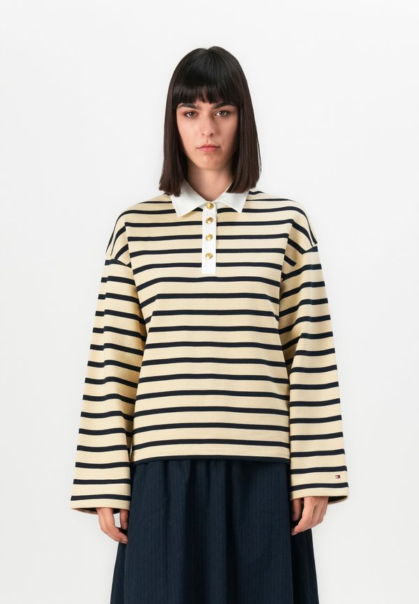 Tommy Hilfiger BUTTON RUGBY - Sweatshirt - country ivory/dark night navy