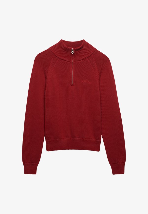 Superdry & Co ESSENTIAL HALF ZIP  - Jumper - bordeaux red