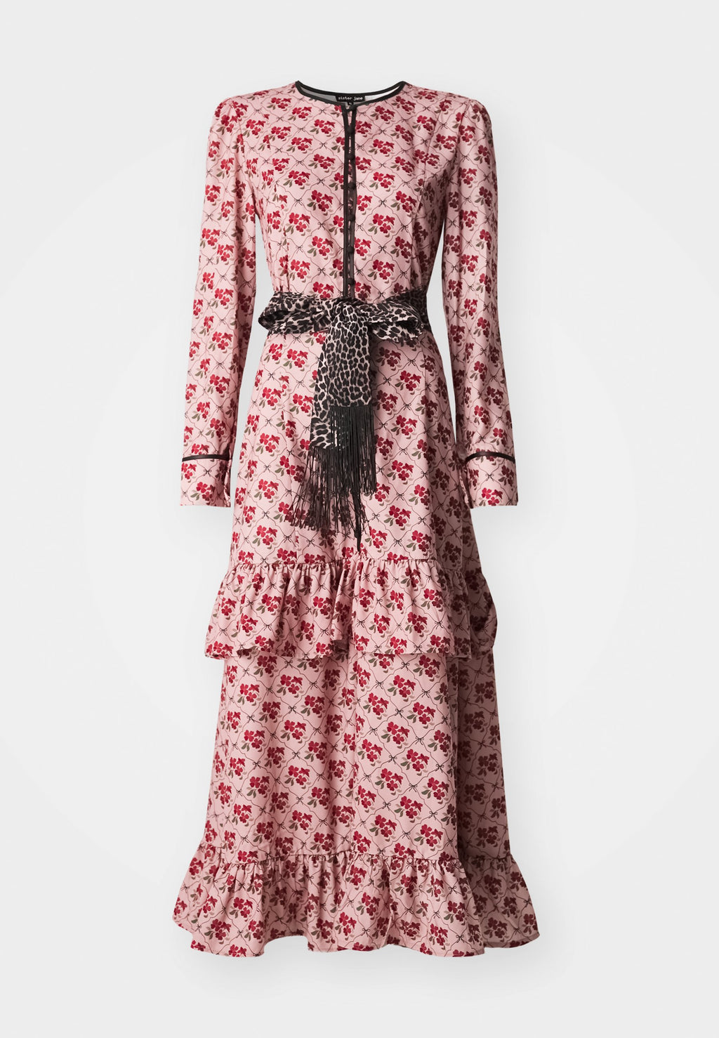 Sister Jane LATTICE FLORAL MIDI DRESS