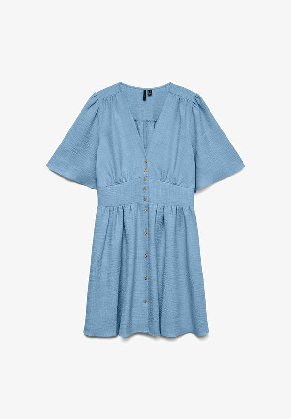 Vero Moda VMMELANEY Short - Day dress - chambray blue