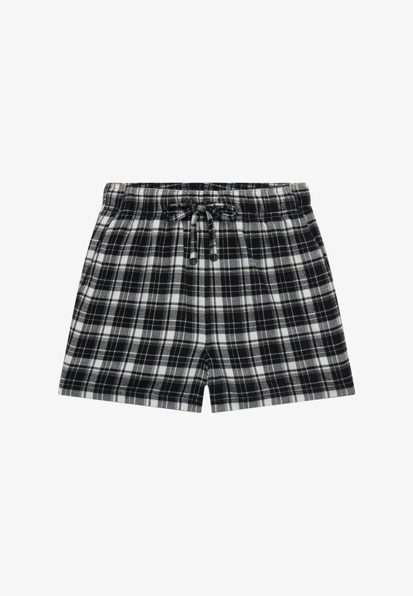 Superdry & Co CHECK ELASTIC - Shorts - black ecru check