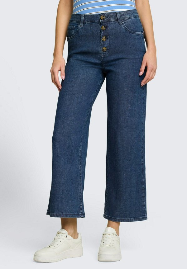 TOM TAILOR TTNELMA CULOTTE FIT - Wide Leg - dark blue denim