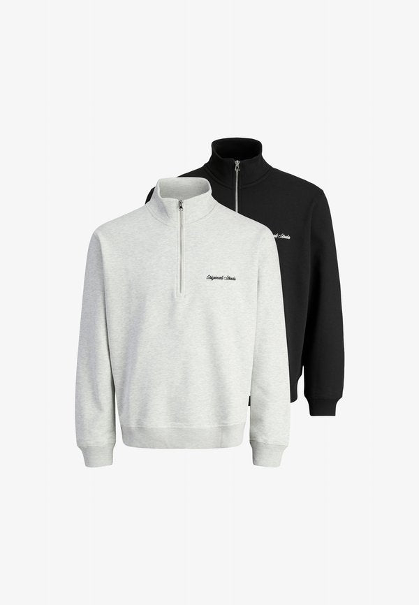 Jack & Jones 2ER PACK - Sweatshirt - schwarz   hellgrau