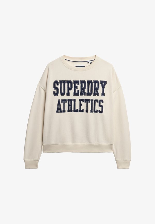 Superdry & Co ATHLETIC ESSENTIALS RELAXED APPLIQUE - Sweatshirt - desert bone off white