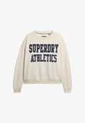 Superdry & Co ATHLETIC ESSENTIALS RELAXED APPLIQUE - Sweatshirt - desert bone off white