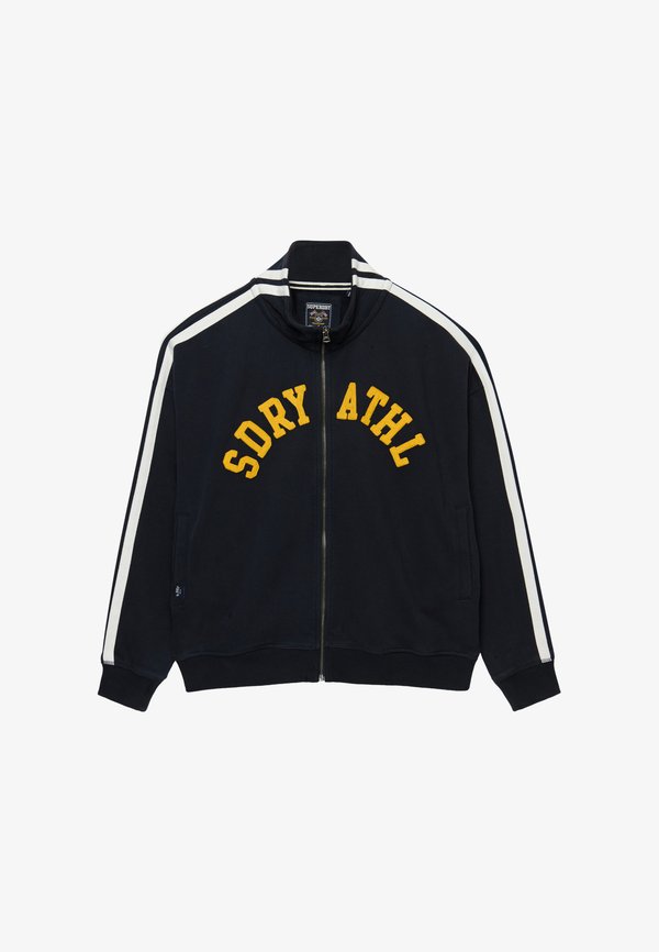 Superdry & Co SUPERDRY ATHLETIC ESSENTIALS APPLIQUE LOOSE ZIP TRACK TOP.. - Zip-up sweatshirt - eclipse navy