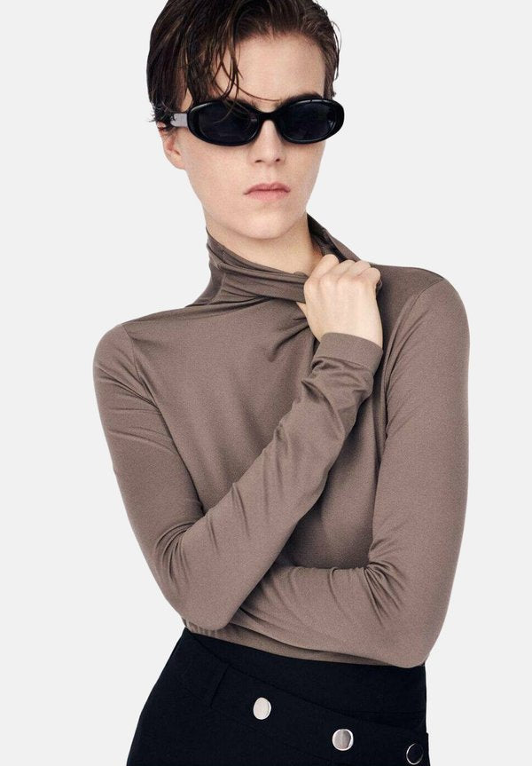 Mango Long sleeved top - light brown