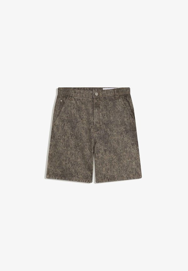Bershka PRINT - Denim shorts - dark grey