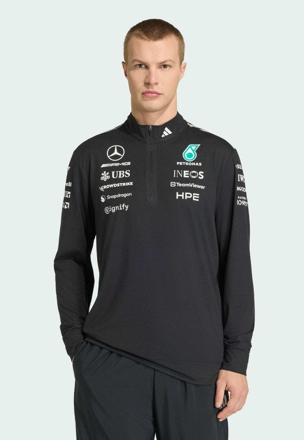 adidas Performance MERCEDES - AMG PETRONAS FORMULA 1 TEAM ENGINEERS QUARTER ZIP - Long sleeved top - black