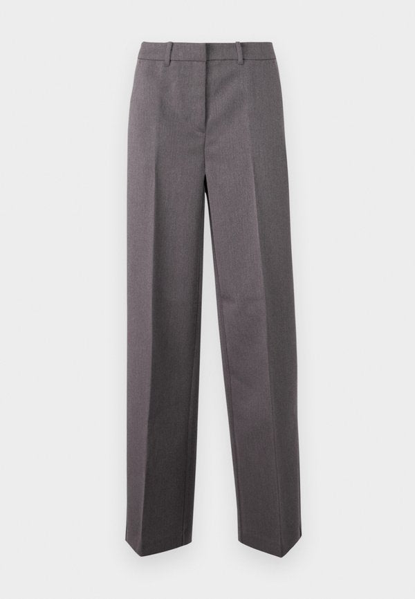 Vero Moda Tall VMBEATE WIDE PANT - Trousers - medium grey melange