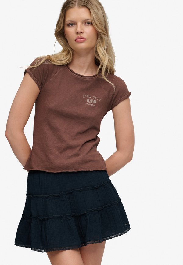Superdry & Co SUPERDRY CHEESECLOTH TIERED MINI SKIRT.. - A-line skirt - eclipse navy