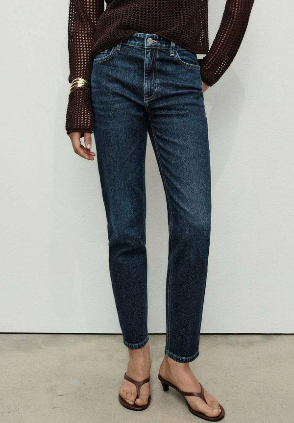 Mango COMFORT HIGH-RISE - Mom Jeans - dark blue