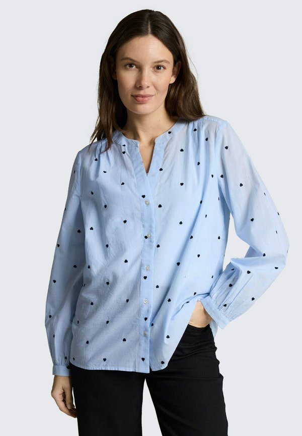 TOM TAILOR WITH EMBROIDERY - Blouse - blue heart design