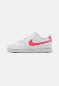 Nike Sportswear COURT VISION - Trainers - white/sea coral/volt black