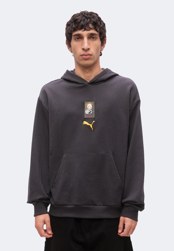 Puma GALATASARAY SK FTBLCULTURE RELAXED HOODIE - Hoodie - flat dark gray/summer sunset