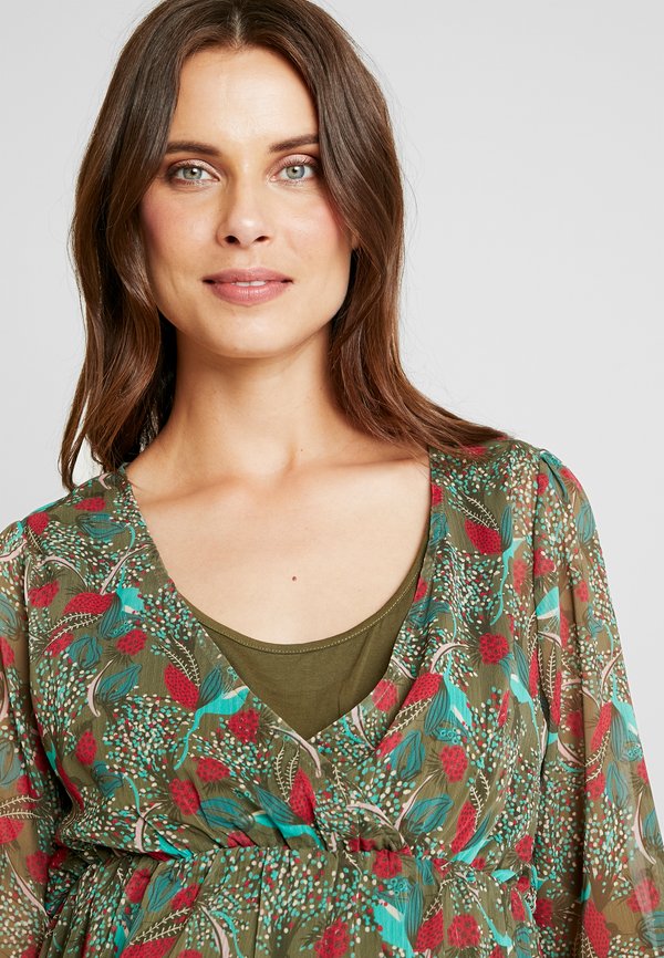 ohma! NURSING PRINTED CROSSED DRESS