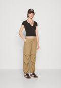 BDG Urban Outfitters MILLIE BUTTON NOTCH NECK
