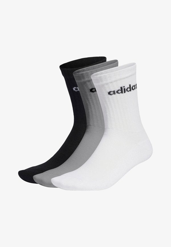 adidas Performance CREW CUSHIONED 3 PACK UNISEX - Sports socks - medium grey heather white black