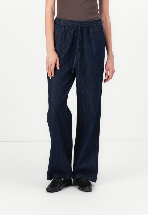 ONLY ONLAMARI TIZANA LOOSE PULL UP PANTS - Straight leg jeans - blue denim