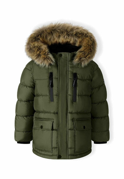 WARM PADDED FAUX FUR HOODED