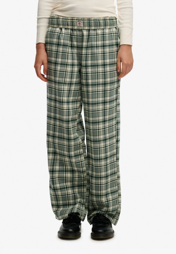 Superdry & Co CHECK ELASTIC - Trousers - green check