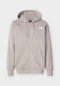 Beige Kapuzenpullover mit Reißverschluss, Kapuze, Vordertaschen, Kordelzügen und The North Face Logo auf der linken Brust.