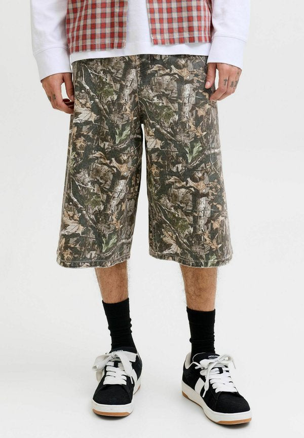 Jack & Jones gy fit - Denim shorts - dark green denim