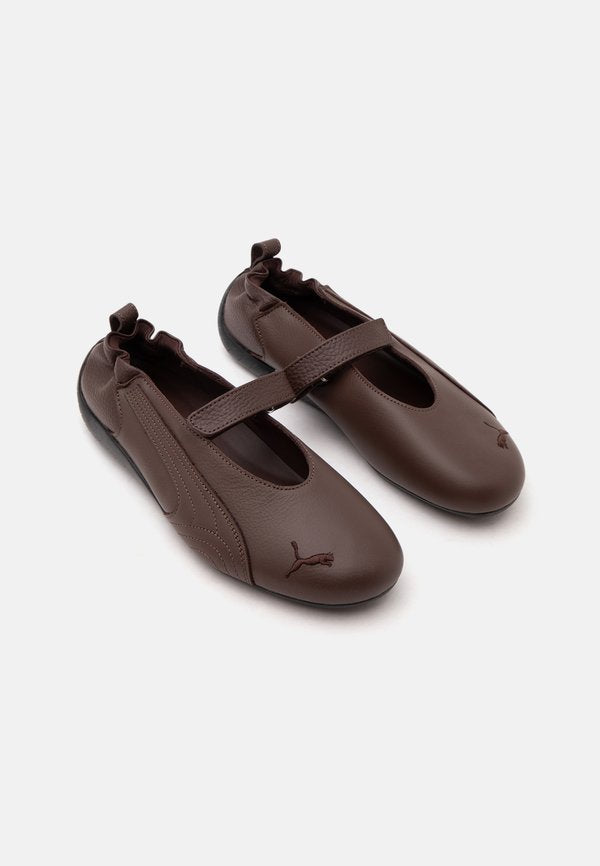 Puma SPEEDCAT BALLET FLEUR - Ankle strap ballerina shoes - chestnut brown/black