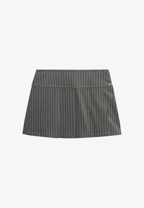 Superdry & Co A-line skirt - grey pinstripe