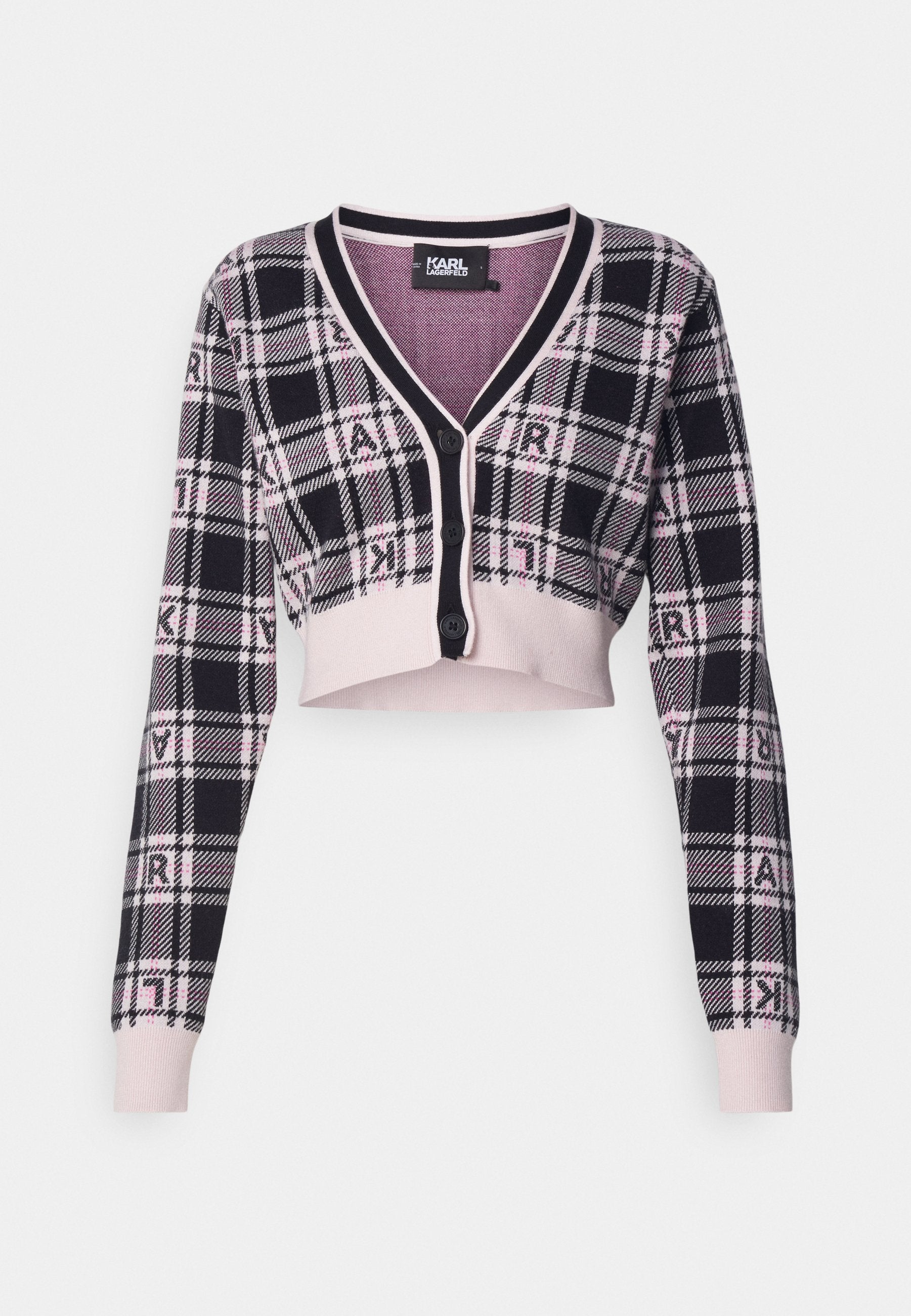 CHECKED CROPPED CARDIGAN Media 1