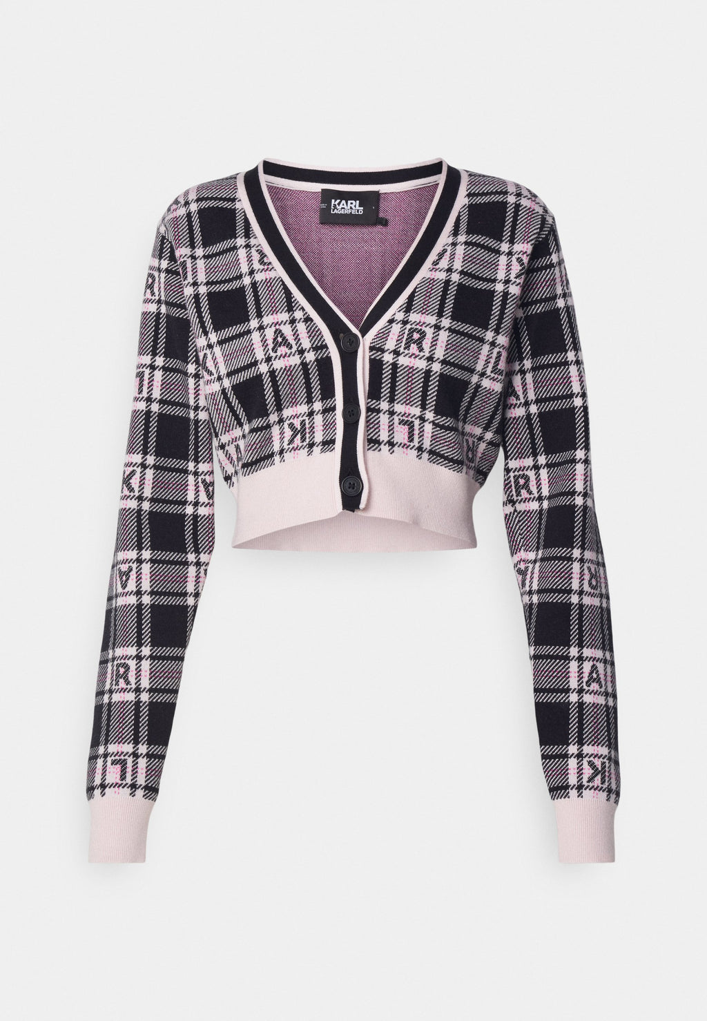 CHECKED CROPPED CARDIGAN Media 1