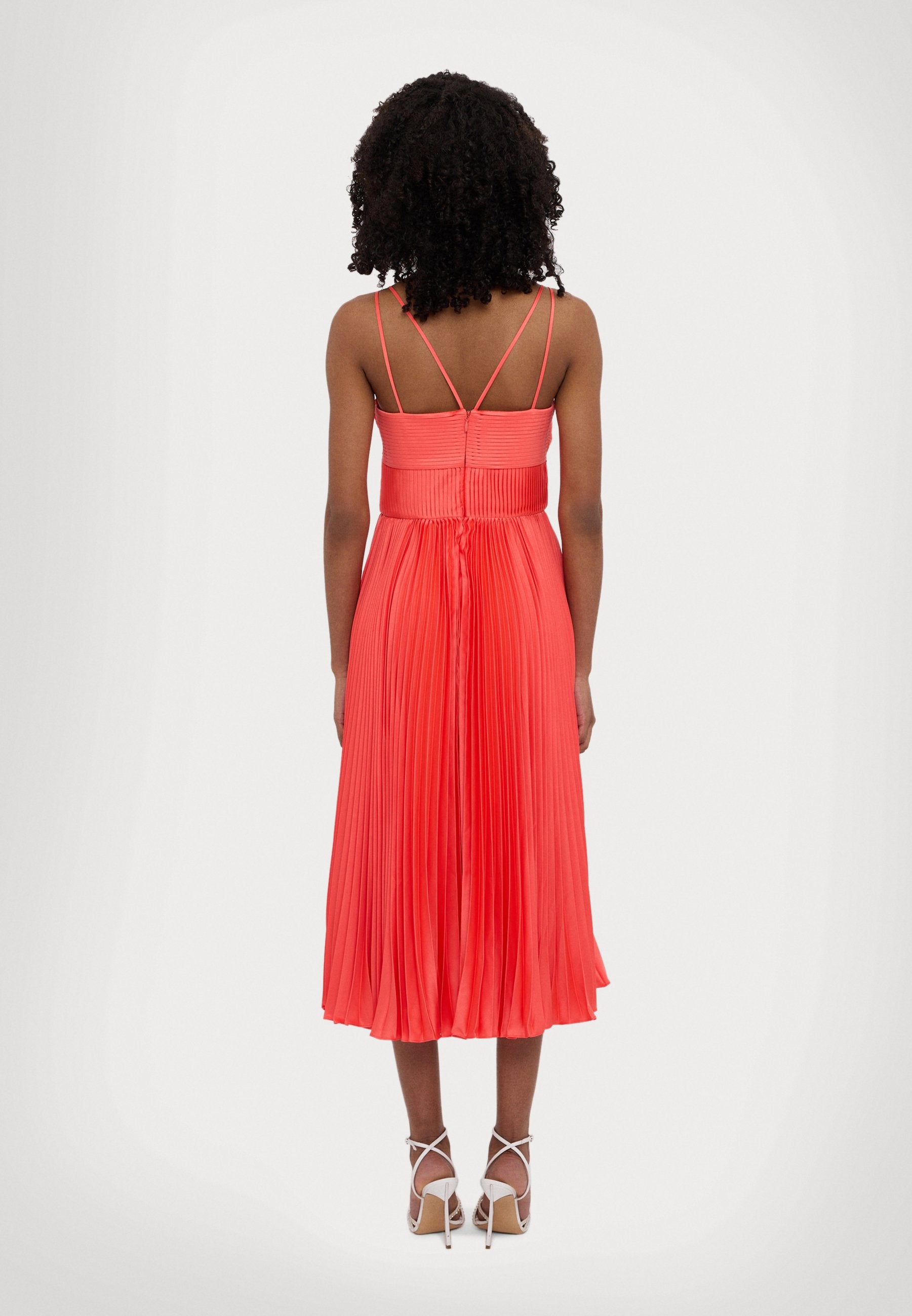 AMUR KRISLEY PLEATED MIDI DRESS